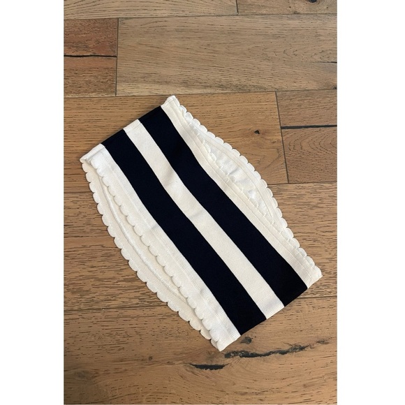 Anthropologie Striped Strapless Scalloped Bandeau Top - Picture 6 of 7